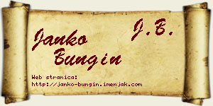 Janko Bungin vizit kartica